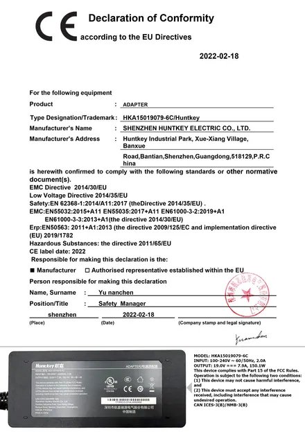 EU Declaration of Conformity, page 4 of 4
